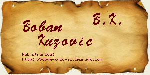 Boban Kuzović vizit kartica